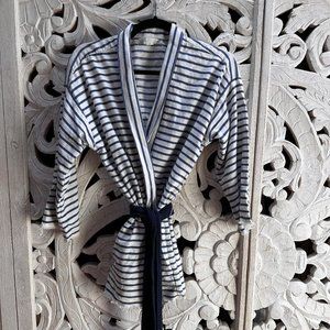 Linen Blend Coastal Wrap Jacket